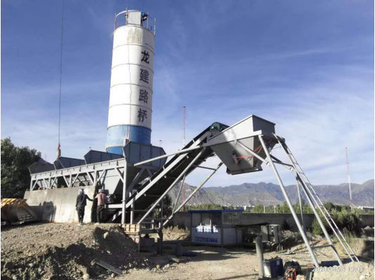 Kompaktes, transportierbares, wasserstabilisiertes Mischsystem mit senkrechtem Zement-Silo